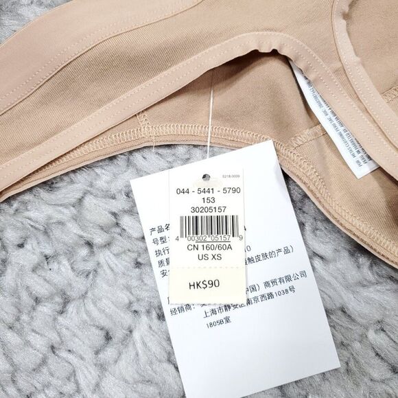 Aerie Cotton Flat Elastic Thong Set of 2 Pack Beige Tan Nude Size XS - Picture 4 of 5